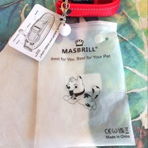 Masbrill Red Medium Safety Reflective Dog Collar